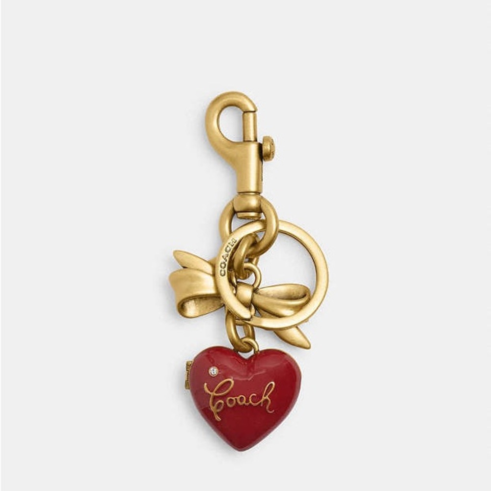 Coach Bow Heart Locket Bag Charm - Picture 6 of 6